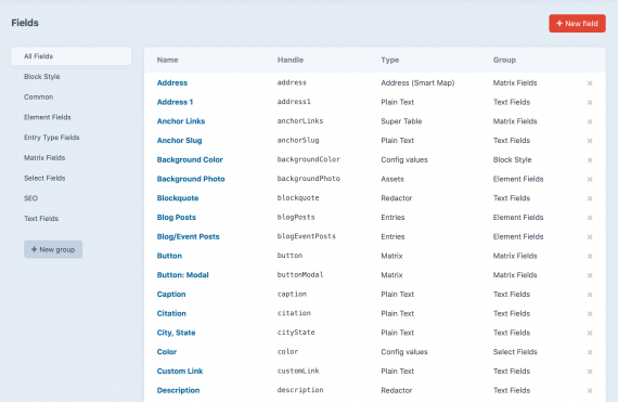 craft cms fields