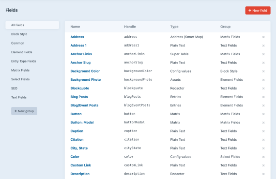 craft cms fields